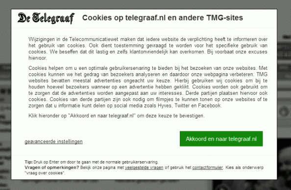 Cookies op telegraaf.nl2